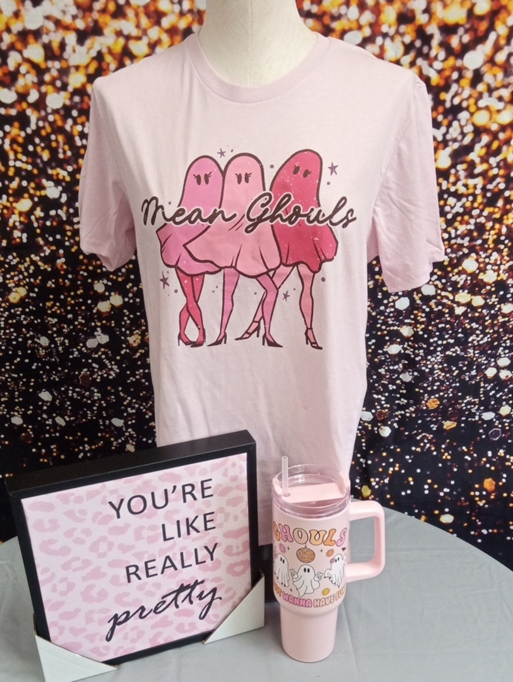 👻🍒 Mean Ghouls Pink Graphic Tee Bundle
